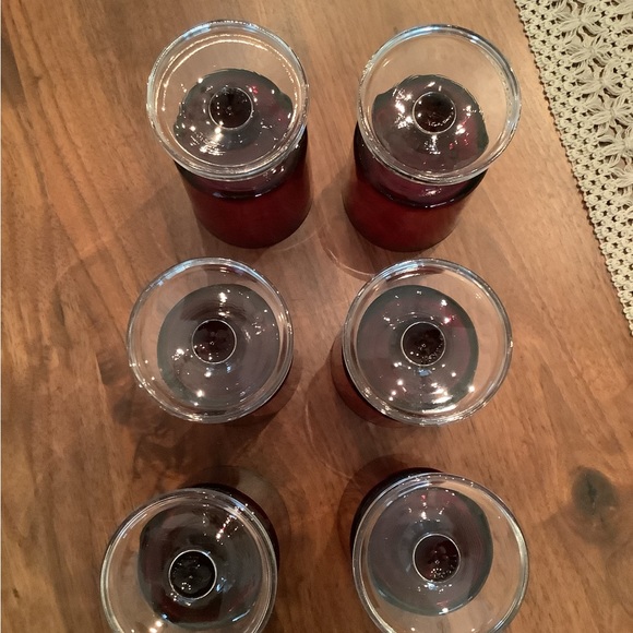 Vintage set of 6 Luminarc Ruby red glasses made in France - Picture 4 of 7